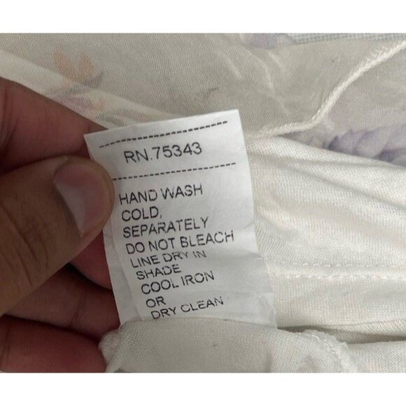 Viola Borghi Blouse White Floral Lined Silk Flowy Fairy Romantic Womens Medium - Picture 13 of 14